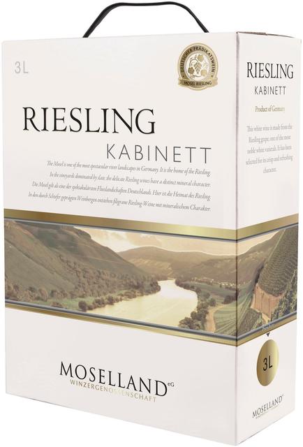 Moselland Riesling Kabinett 2022 valkoviini 8.0 % 3,0 L hanapakkaus (BIB)