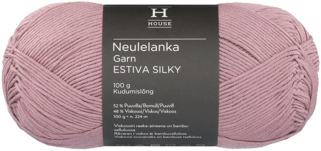 House lanka bambuviskoosi-puuvillasekoite Estiva Silky 100 g Dusty Rose 12928