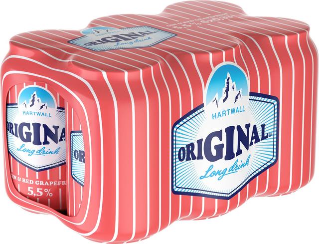 6 x Hartwall Original Long Drink Red Grapefruit 5,5% 0,33 l