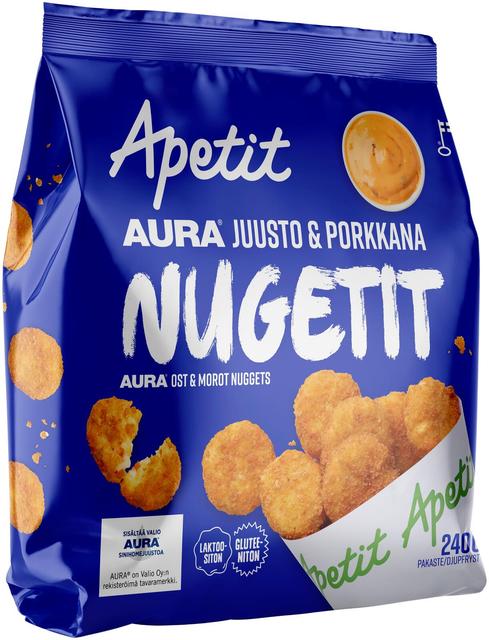 Apetit Aura juusto & Porkkana nugetit pakaste 240g