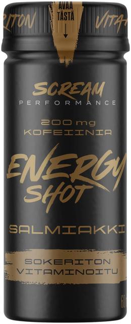 SportLife Foods SCREAM SHOT 60ml Salmiakki energiashotti