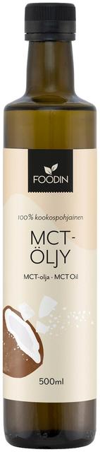 Foodin MCT-öljy, (100% kookosöljypohjainen), 500ml