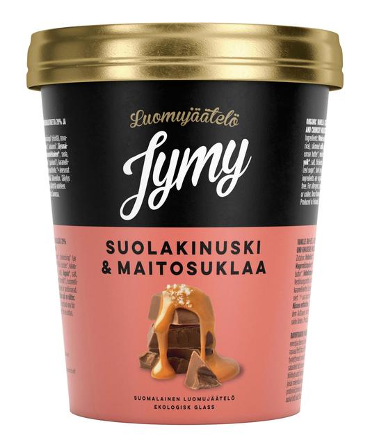 Jymy luomujäätelö Suolakinuski & Maitosuklaa 500 ml