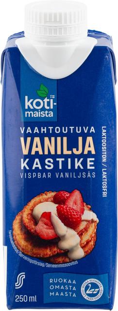 Kotimaista vaahtoutuva vaniljakastike laktoositon 250 ml