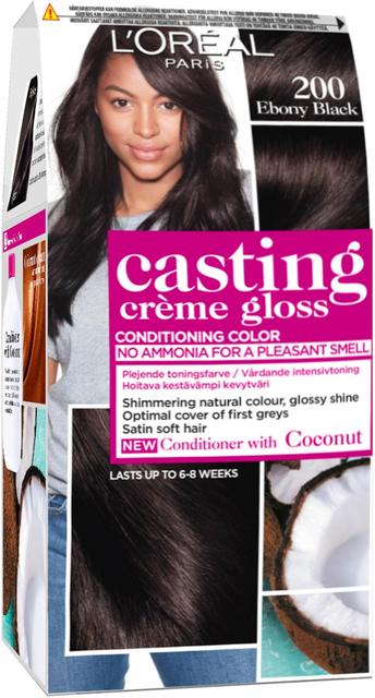 L'Oréal Paris Casting Crème Gloss 200 Ebony Black Musta kevytväri 1kpl