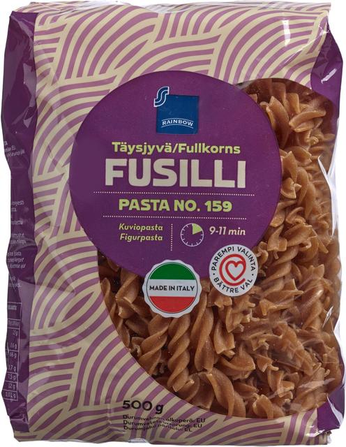 Rainbow 500g täysjyväfusilli kierrepasta