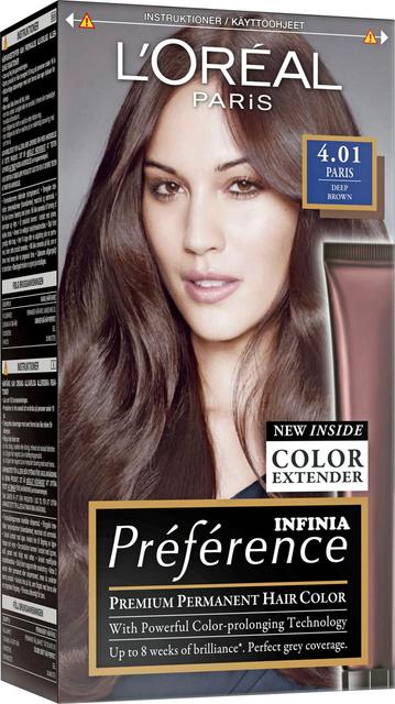 L'Oréal Paris Préférence 4.01 Paris Redined Brown Syvä ruskea kestoväri 1kpl