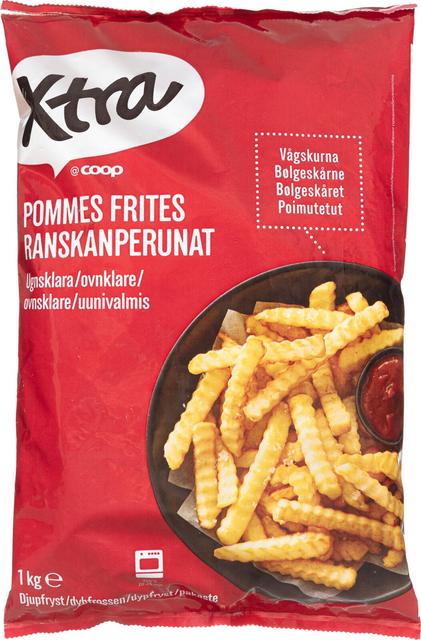 Xtra poimutetut ranskanperunat pakaste 1 kg