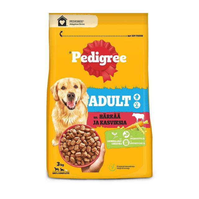 Pedigree Adult koiran kuivaruoka Härkää ja Kasviksia 3kg