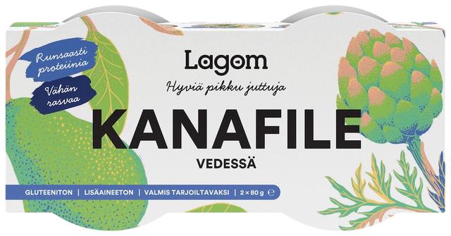 2x80g/2x42g Lagom Kanafile vedessä