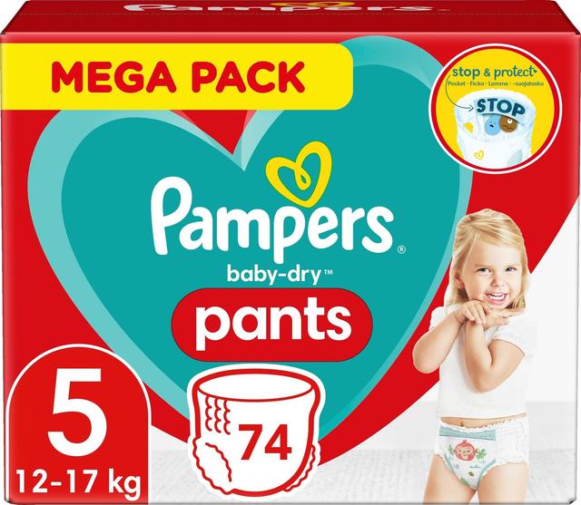 Pampers 74kpl Baby Dry Pants S5 12-17kg housuvaippa