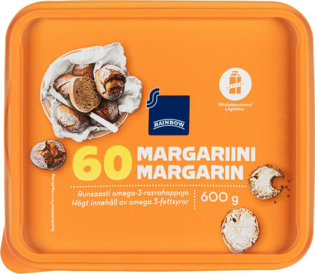 Rainbow 600g margariini vähälaktoosinen 60%