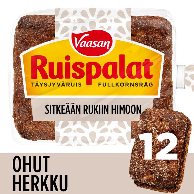 Vaasan Ruispalat Ohut Herkku 390 g 12 kpl täysjyväruisleipä