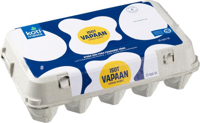 Kotimaista isot vapaan kanan munat L15 1020 g