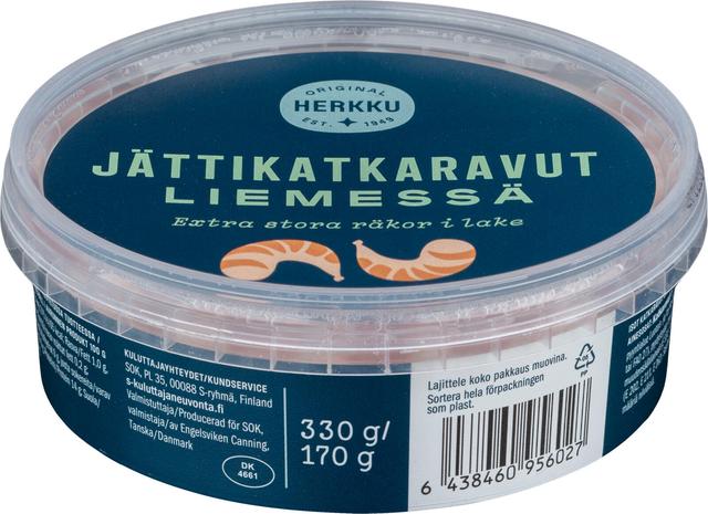 Herkku jättikatkaravut liemessä 170 g