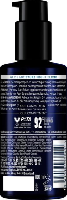 Schwarzkopf Gliss Night Elixir Overnight Moisture hiusseerumi 100 ml