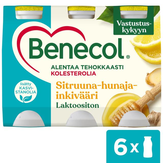 Benecol 6x100g sitruuna-hunaja-inkivääri jogurttijuoma