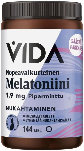 Vida ravintolisävalmiste Melatoniini 1,9 mg nopeavaikutteinen 144 tabl / 32 g