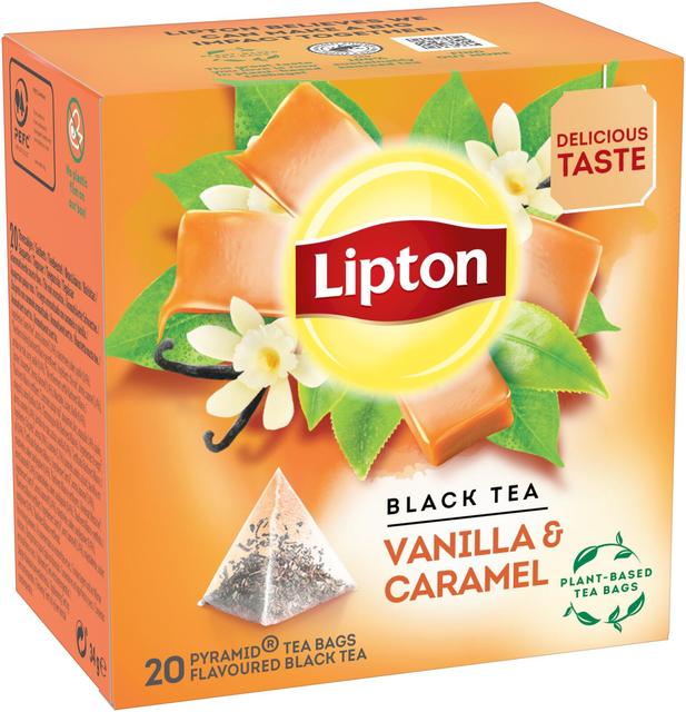 Lipton 20ps Vanilla Caramel pyramidi musta tee