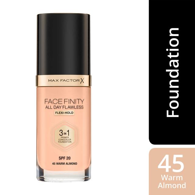 Max Factor Facefinity All Day Flawless 3in1 Foundation 45 Warm Almond 30ml