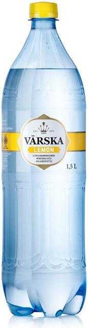 Värska Lemon, sitruunanmakuinen mineraalivesi, hiilihapollinen 1,5L PET