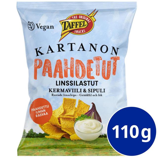 Taffel Kartanon paahdettu linssilastu kermaviili ja sipuli 110g