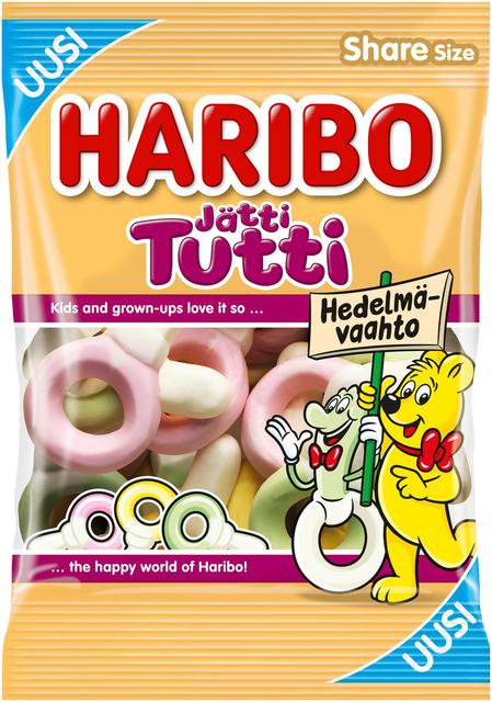 HARIBO Jättitutti Hedelmävaahto 120g karkkipussi