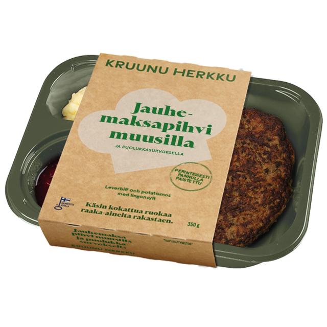 Kruunu Herkku Jauhemaksapihvi muusilla 350g