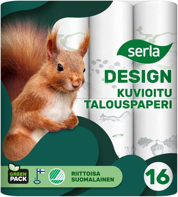 Serla Design talouspaperi 16rl kuvioitu