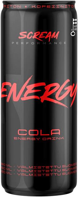 SportLife Foods SCREAM ENERGY 330ml Cola-energiajuoma hiilihapotettu energiajuoma