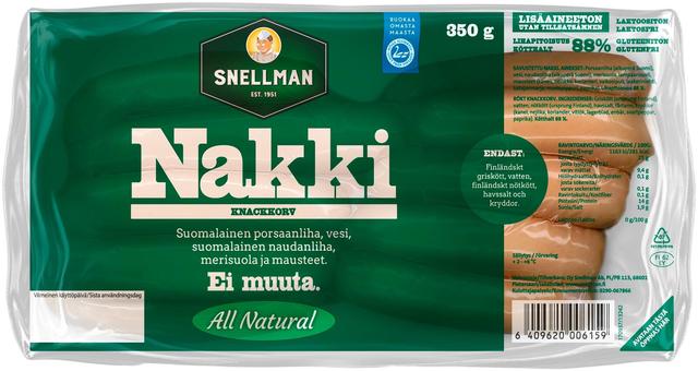 Snellman All Natural nakki luonnonsuolessa 350g