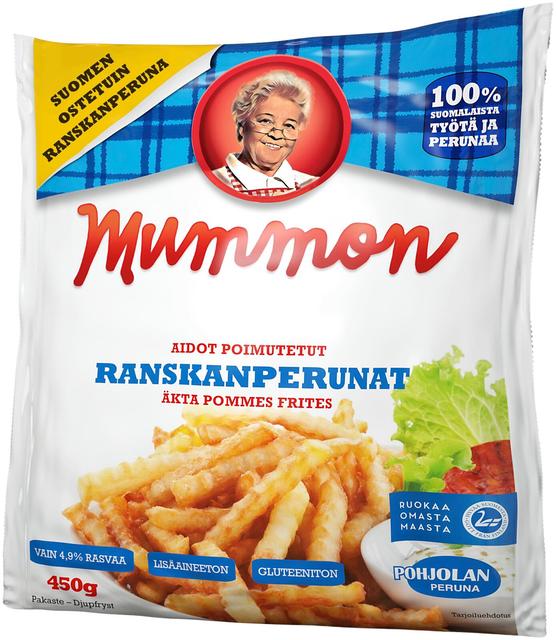 Mummon poimutetut ranskanperunat 450 g, pakaste