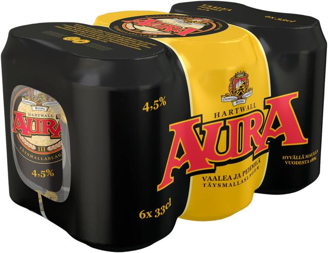 6 x Aura olut 4,5% 0,33 l