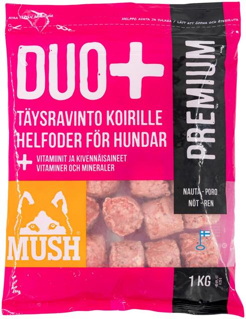 MUSH DUO+ PREMIUM täysrehu koirille 1 kg