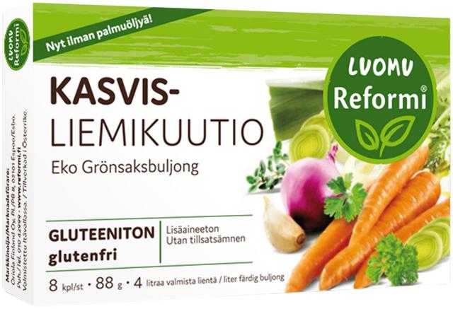 Reformi Luomu Kasvisliemikuutio 88g 8kpl