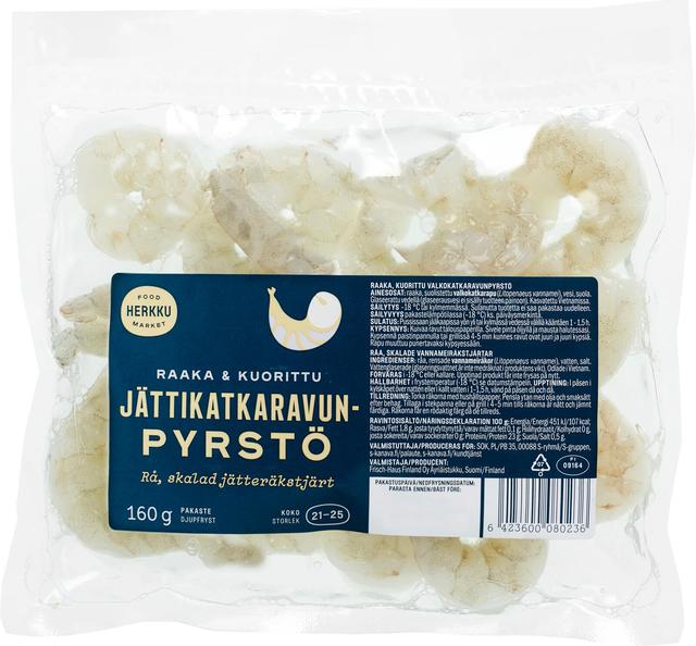 Herkku jättikatkaravunpyrstö raaka kuorittu 160g