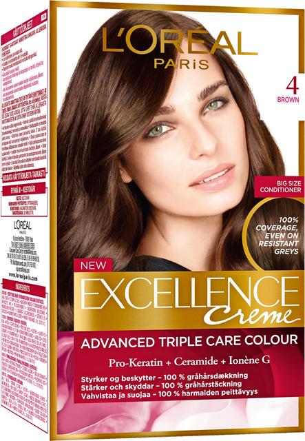 L'Oréal Paris Excellence Creme 4 Brown Tummanruskea kestoväri 1kpl