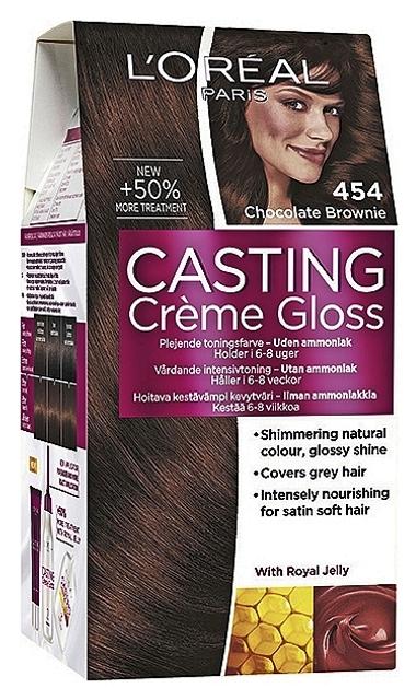 L'Oréal Paris Casting Crème Gloss 454 Chocolate Brownie Kuparinen mahonginruskea kevytväri 1kpl