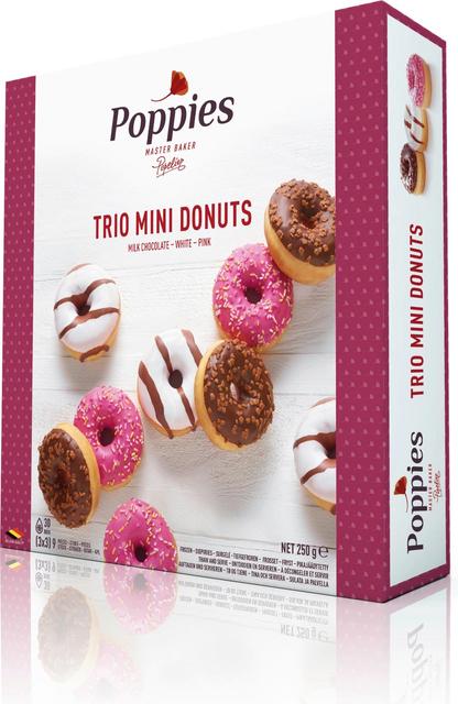 Poppies Trio minidonitsit 9 kpl 250 g