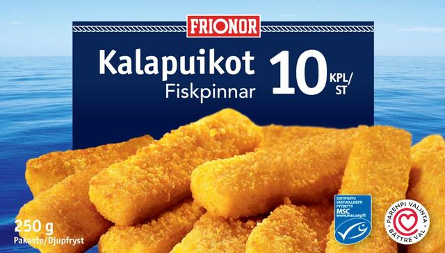 Frionor kalapuikot MSC 250g, pakaste