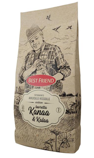 Best Friend täysravinto sisältäen tuoretta kanaa&kalaa aikuisille kissoille 2kg