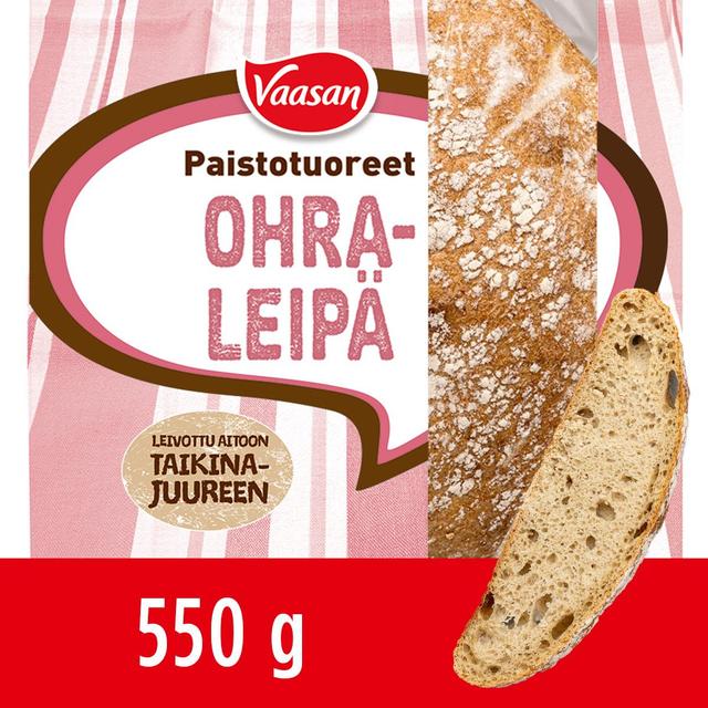 Vaasan Paistotuoreet Ohraleipä 550 g ohraleipä