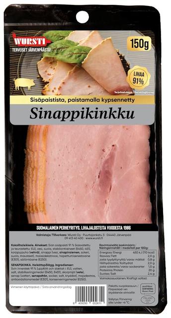 Wursti 150g Sinappikinkku siivutettu