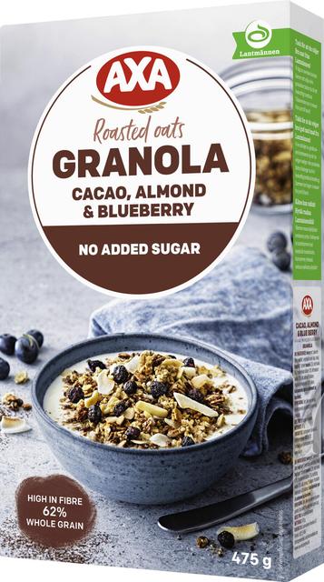 AXA Roasted Oats Granola Cacao, Almond & Blueberry 475g