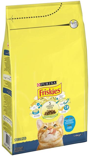 Friskies 1,4kg Sterilised Cats Lohta ja Kasviksia kissanruoka