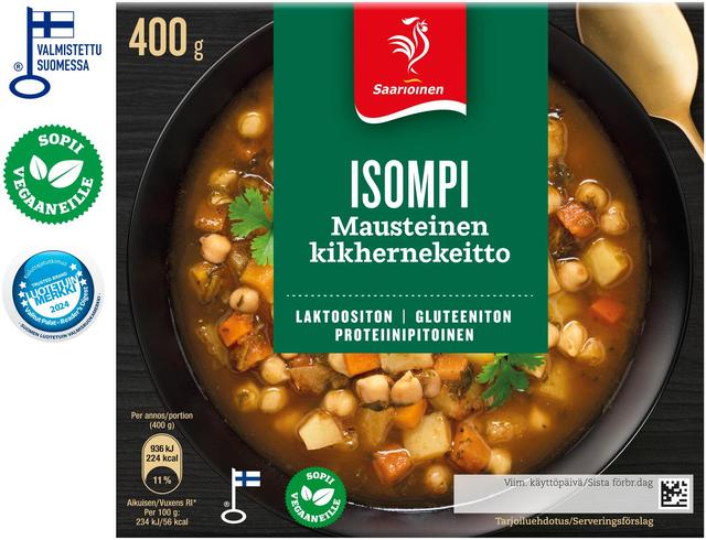 Saarioinen Isompi mausteinen kikhernekeitto 400g