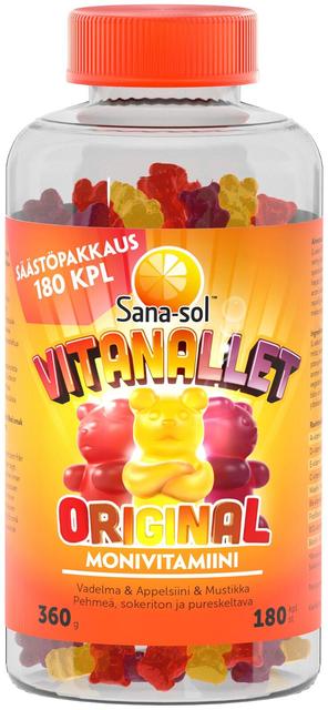 Sana-sol Vitanallet Original monivitamiini 180kpl/360g