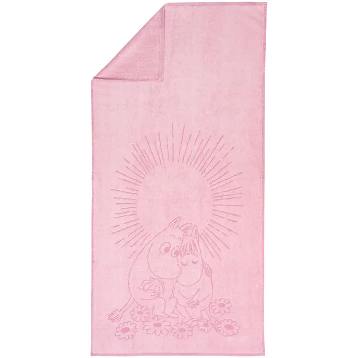 Moomin Arabia Muumi kylpypyyhe 70x140  Sydänkäpyset. v.pun.GOTS