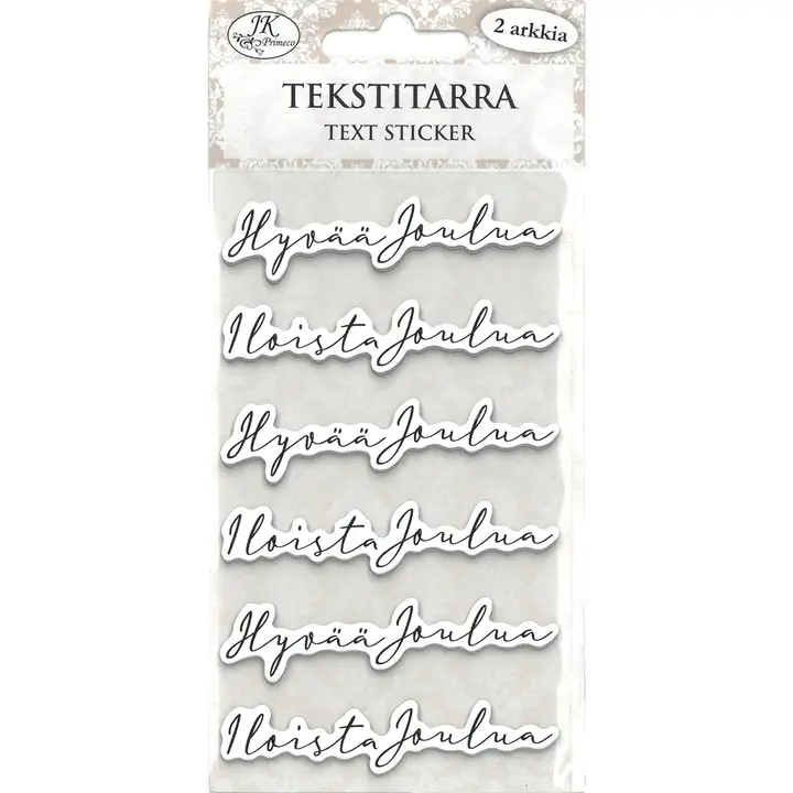 J.K. Primeco Tekstitarra Jouluteksti musta 2ark