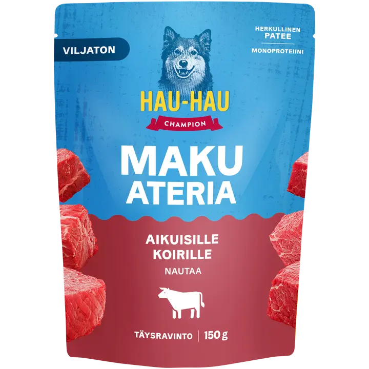 Hau-Hau Champion Makuateria Aikuisille koirille nautaa 150 g